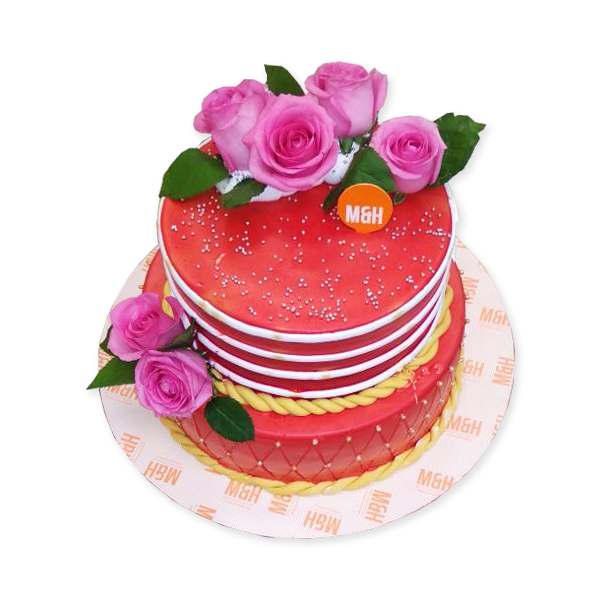 Pink & Red Wedding Cake | Wedding Cake Shop in Lucknow | M&H Bakery By Madhurima